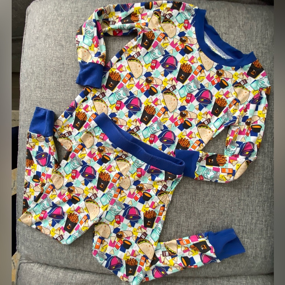 Addy Zary Boutique 95%Viscose from bamboo 5%Spandex Pajama Set 18-24m Taco